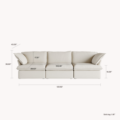 CloudComfort™ Modular Washable Luxe Sofa - Slipcovers Only