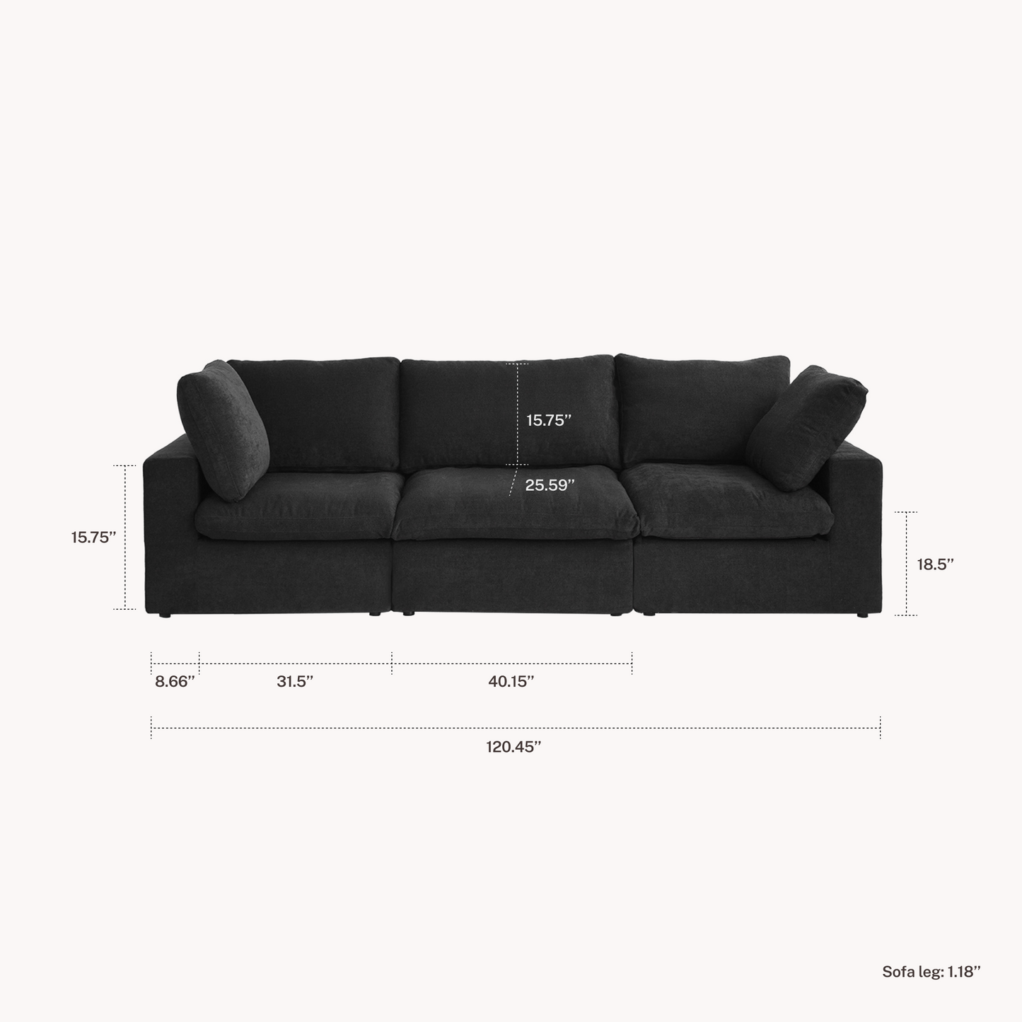 CloudComfort™ Modular Washable Classic Sofa - Slipcovers Only
