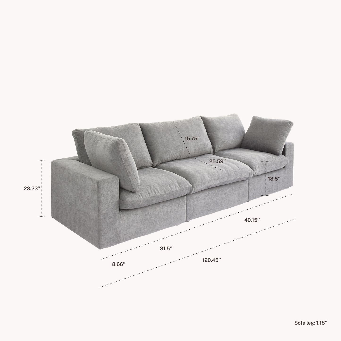 CloudComfort™ Modular Washable Classic Sofa - Slipcovers Only