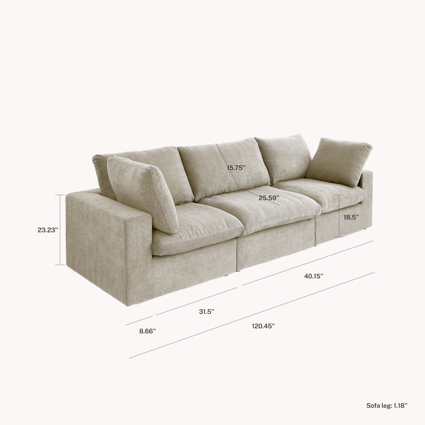 CloudComfort™ Modular Washable Classic Sofa - Slipcovers Only