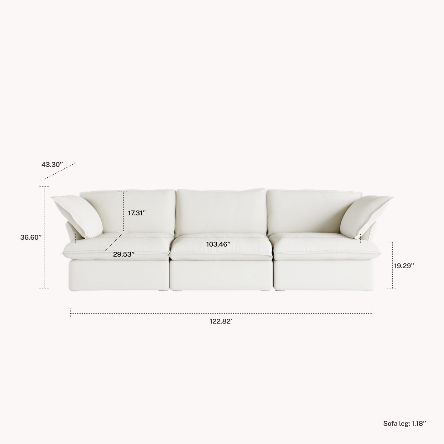 CloudComfort™ Modular Washable Luxe Sofa - Slipcovers Only