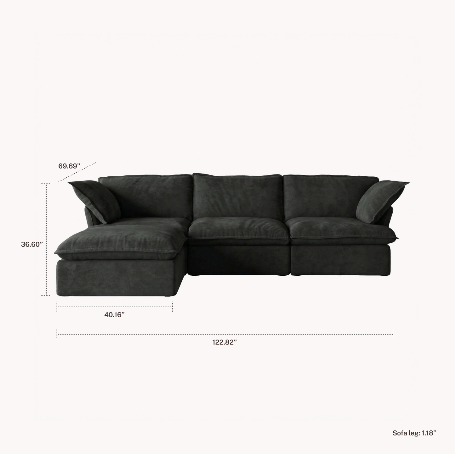 CloudComfort™ Modular Washable Luxe Sofa - Slipcovers Only