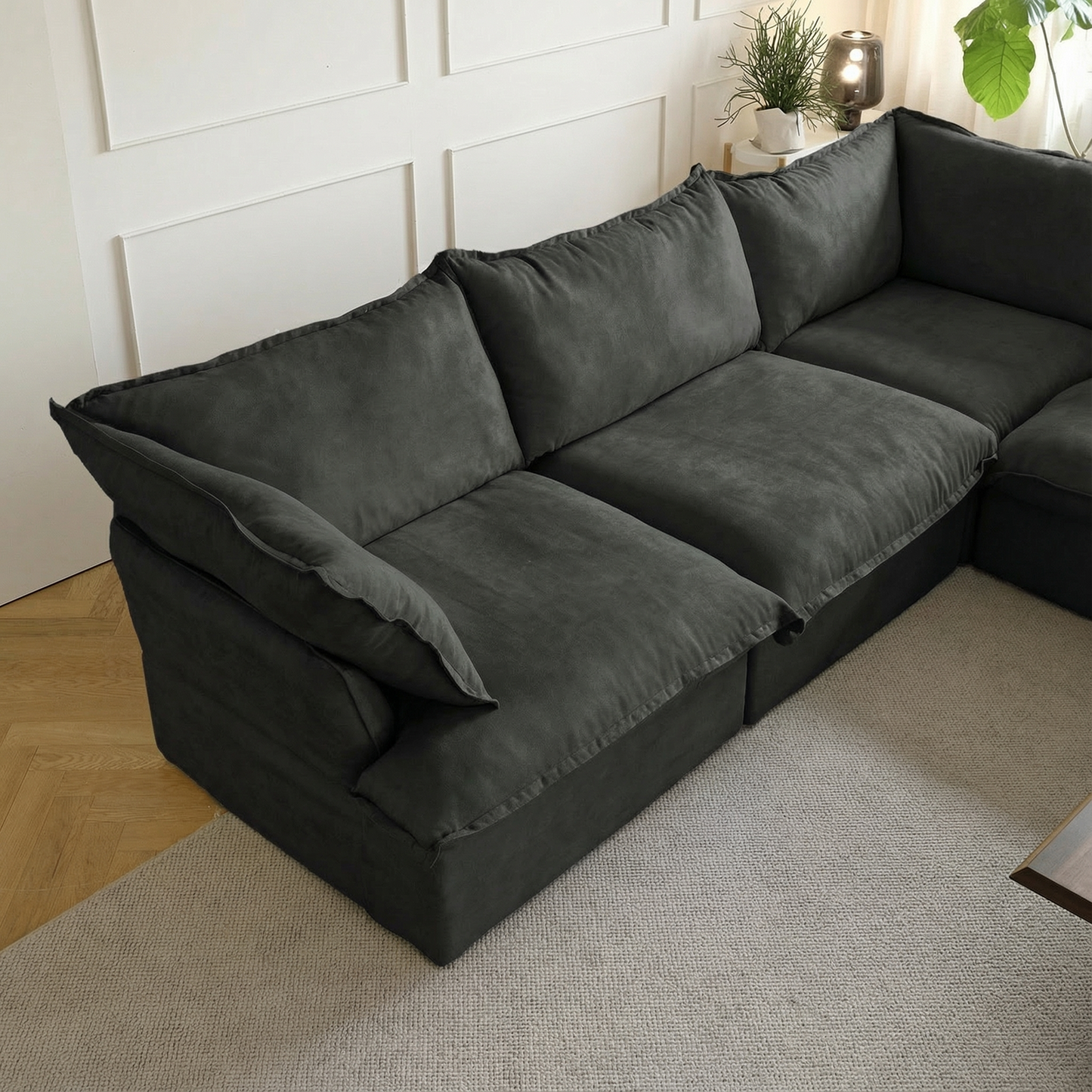 CloudComfort™ Modular Washable Luxe Sofa - 3 Seater Chaise