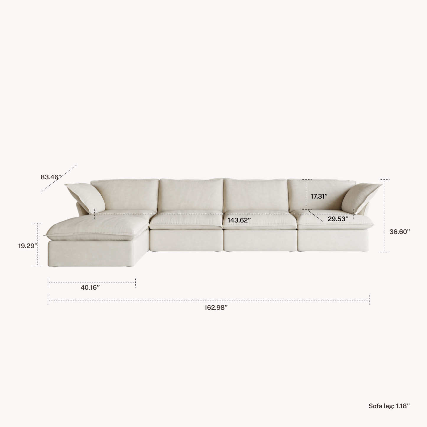 CloudComfort™ Modular Washable Luxe Sofa - Slipcovers Only