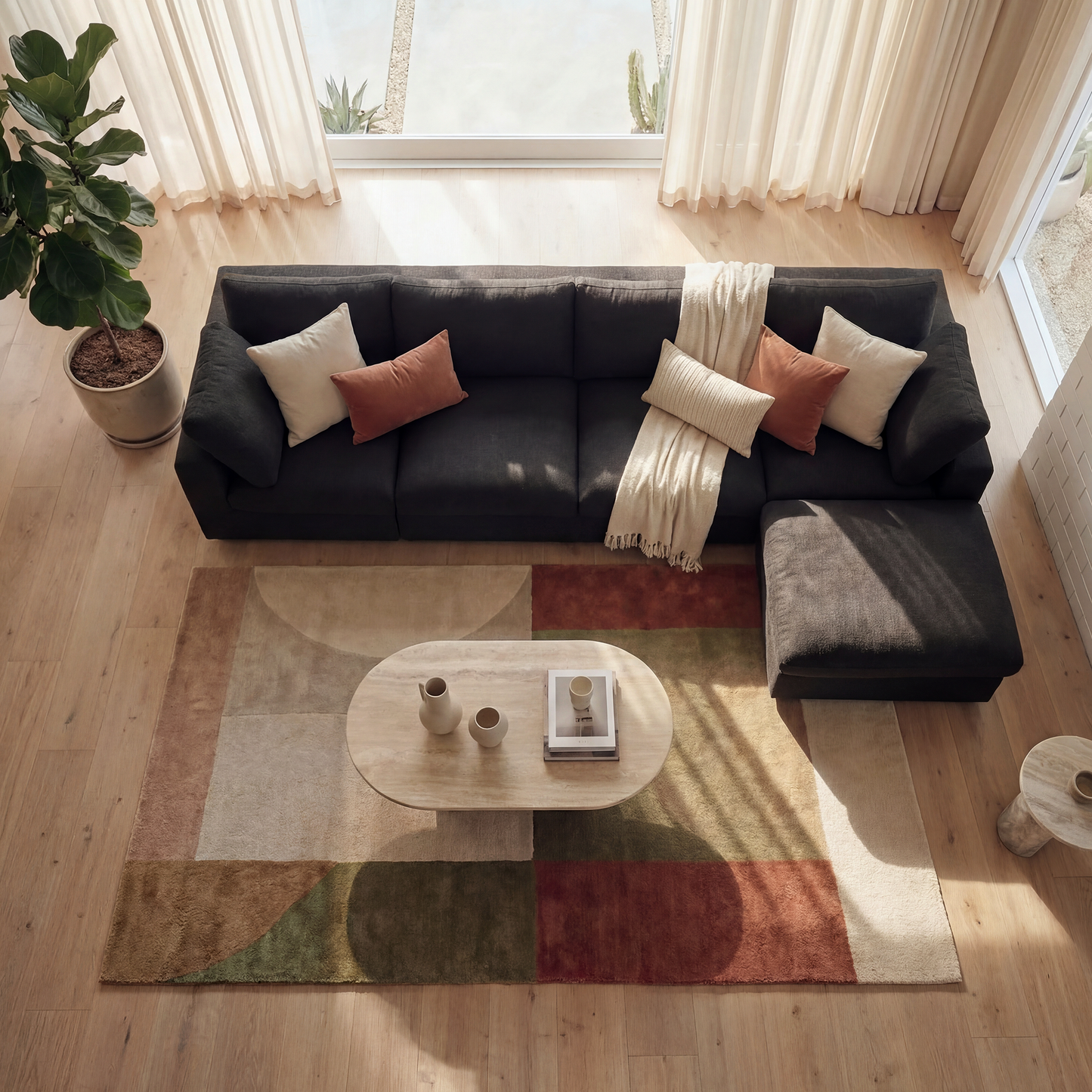 CloudComfort™ Modular Washable Classic Sofa - 4 Seater Chaise