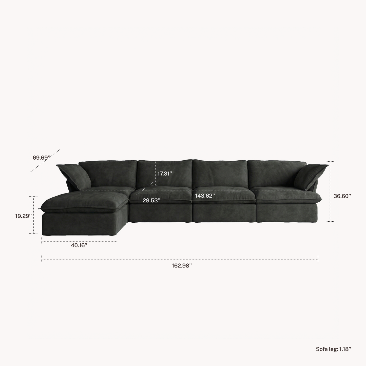 CloudComfort™ Modular Washable Luxe Sofa - Slipcovers Only