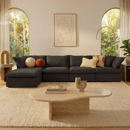 CloudComfort™ Modular Washable Luxe Sofa - 4 Seater Chaise