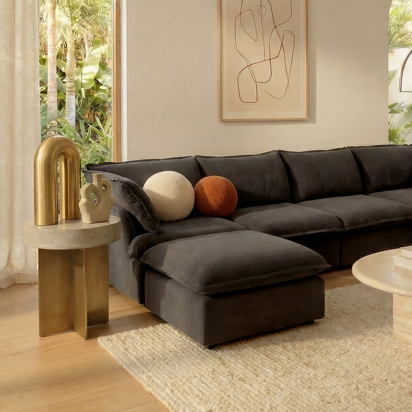 CloudComfort™ Modular Washable Luxe Sofa - 4 Seater Chaise