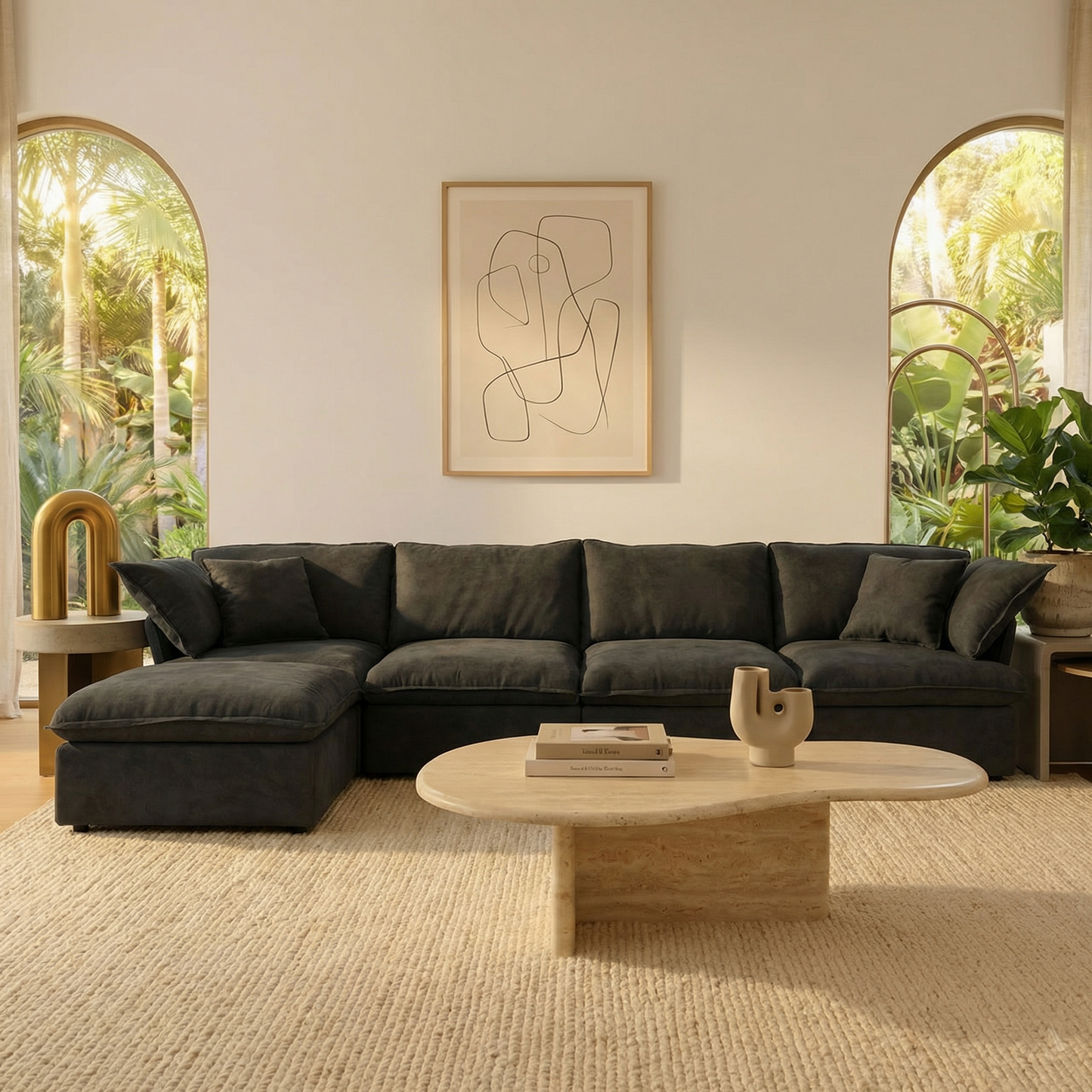 CloudComfort™ Modular Washable Luxe Sofa - 4 Seater Chaise
