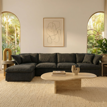CloudComfort™ Modular Washable Luxe Sofa - 4 Seater Chaise