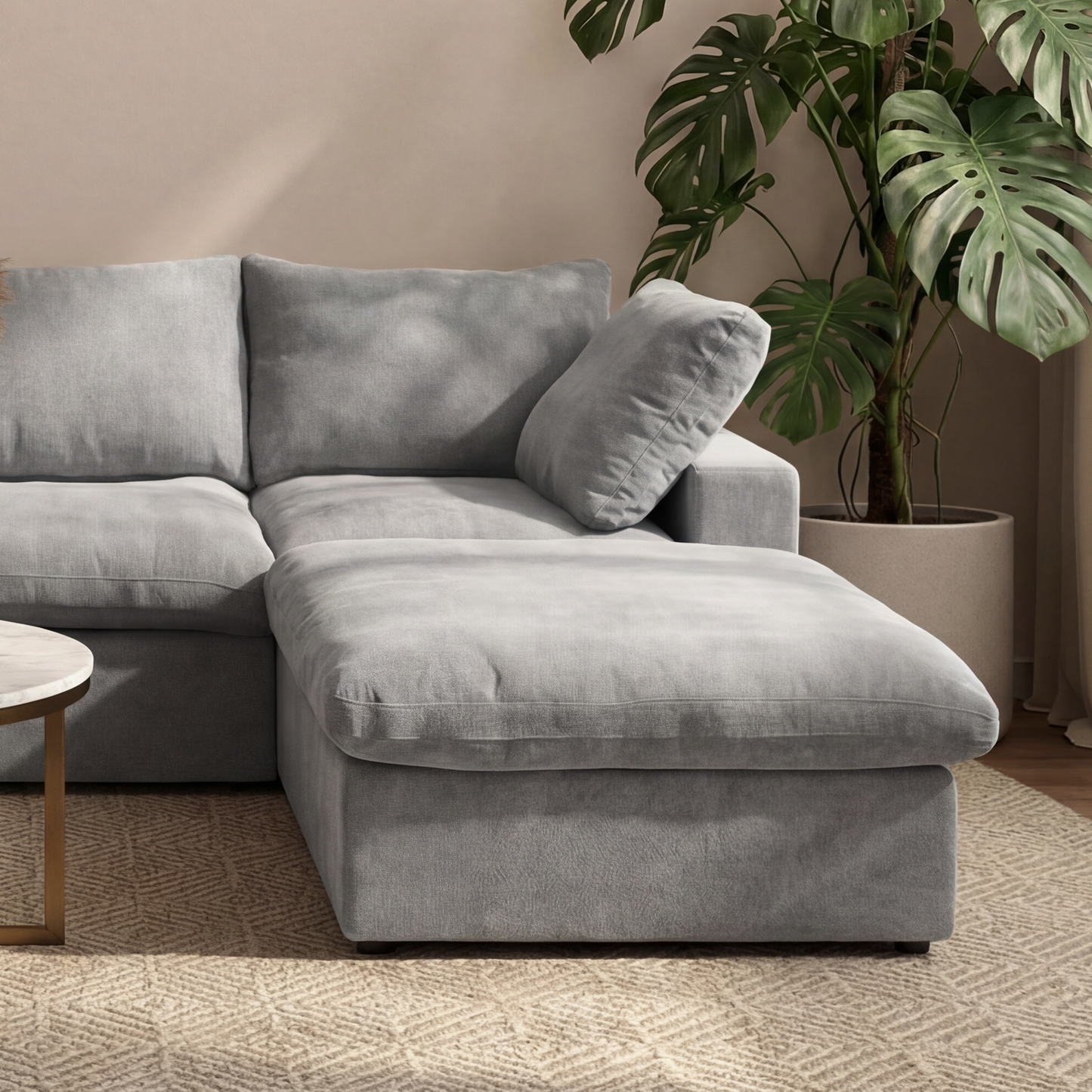 CloudComfort™ Modular Washable Classic Sofa - 4 Seater Chaise