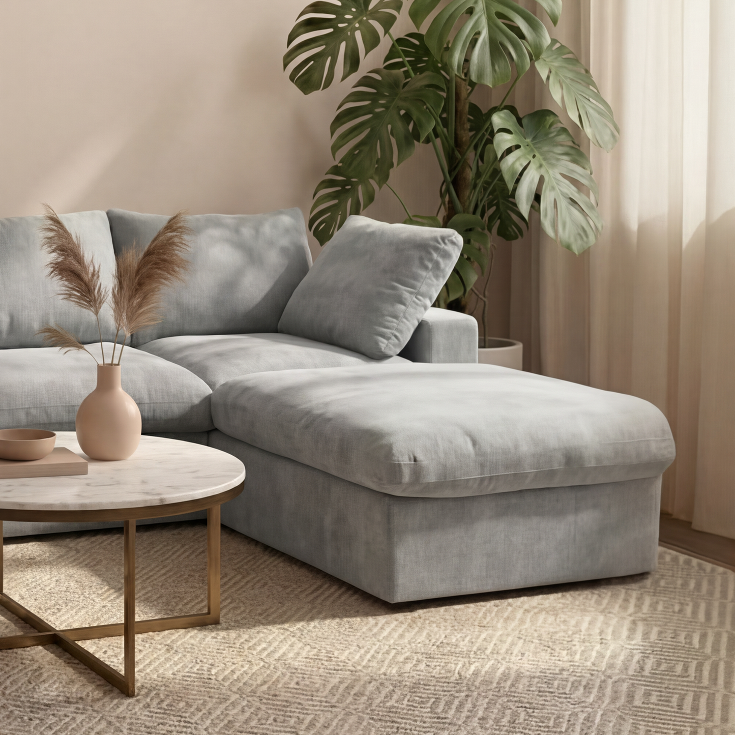 CloudComfort™ Modular Washable Classic Sofa - 4 Seater Chaise