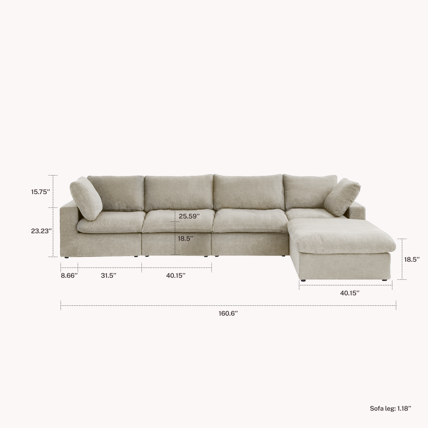 CloudComfort™ Modular Washable Classic Sofa - Slipcovers Only