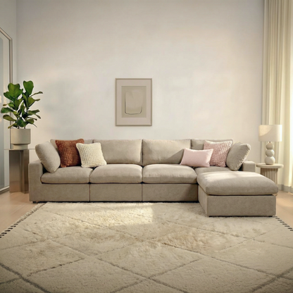CloudComfort™ Modular Washable Classic Sofa - 4 Seater Chaise