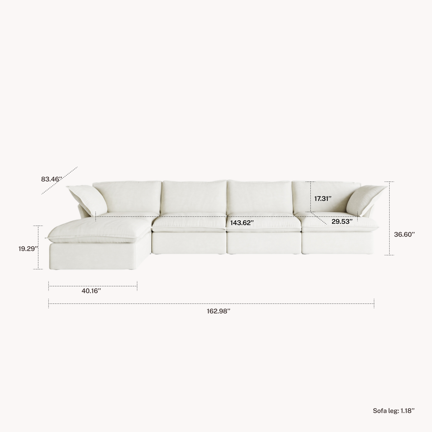 CloudComfort™ Modular Washable Luxe Sofa - Slipcovers Only