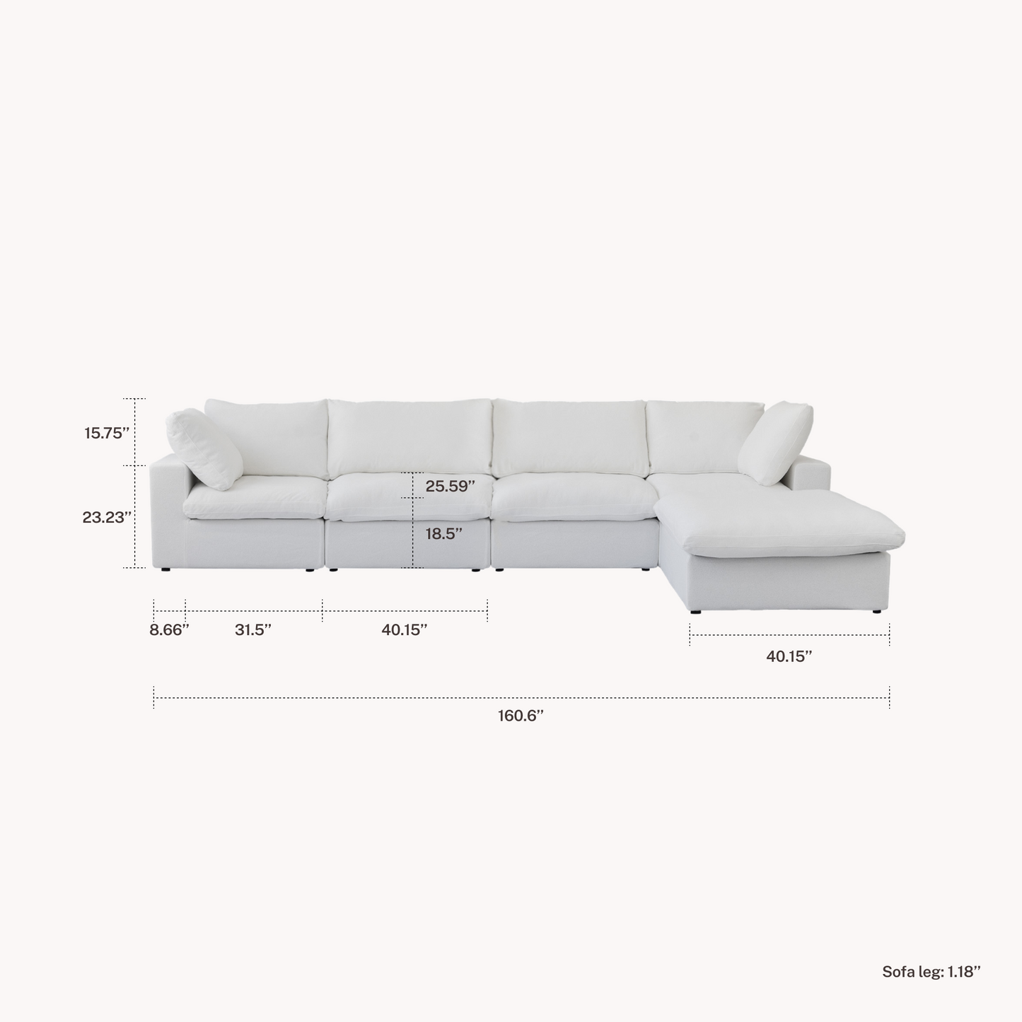 CloudComfort™ Modular Washable Classic Sofa - Slipcovers Only