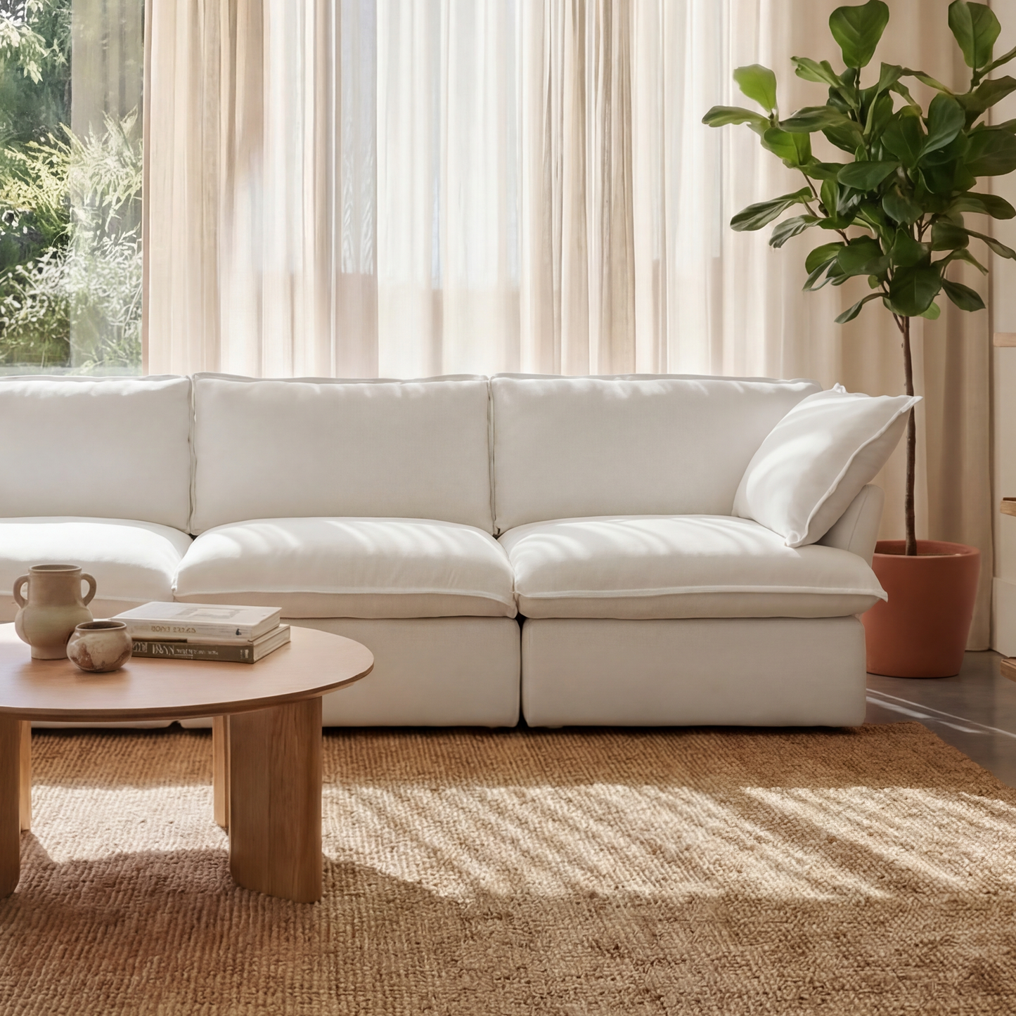 CloudComfort™ Modular Washable Luxe Sofa - 4 Seater Chaise