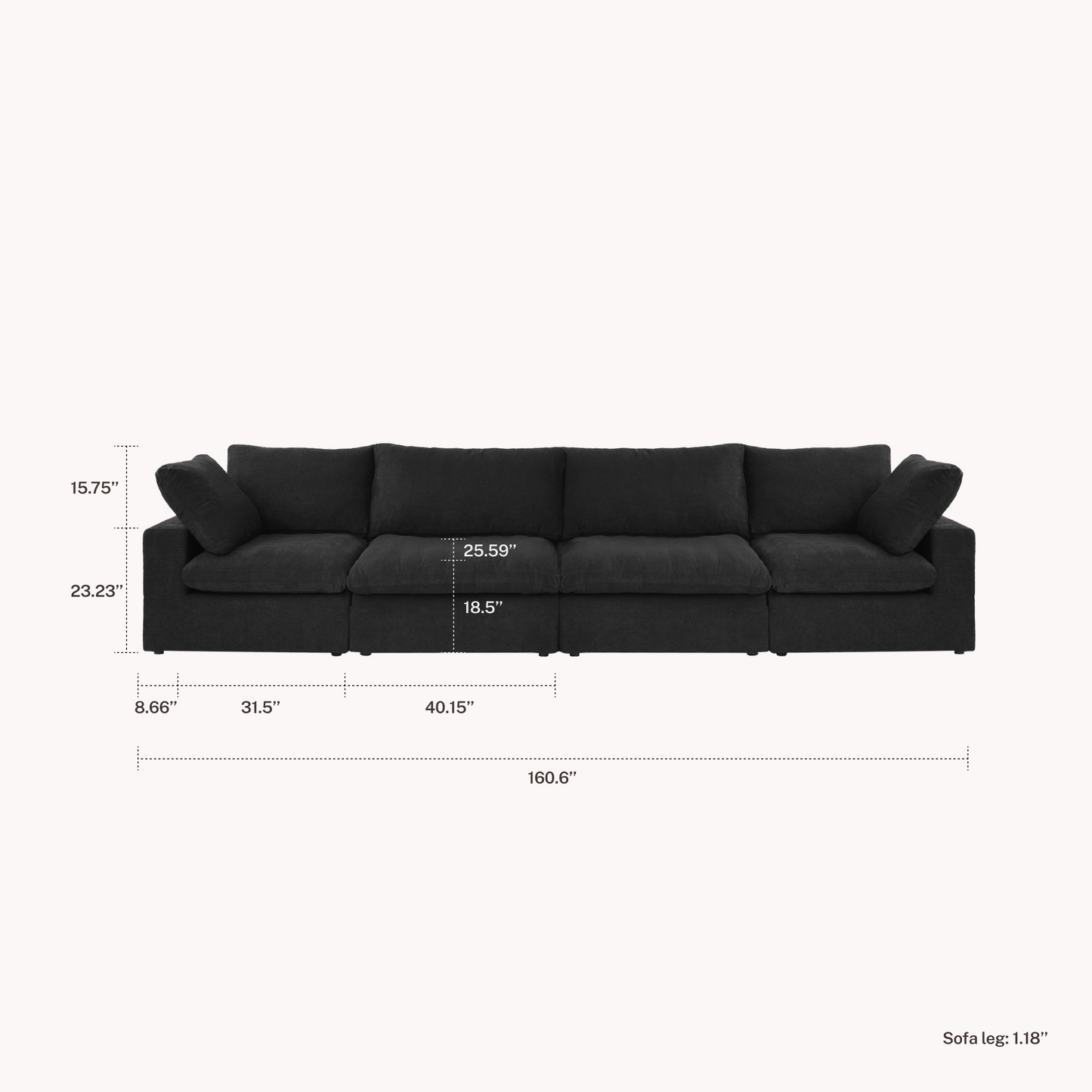 CloudComfort™ Modular Washable Classic Sofa - Slipcovers Only