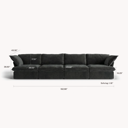 CloudComfort™ Modular Washable Luxe Sofa - 4 Seater