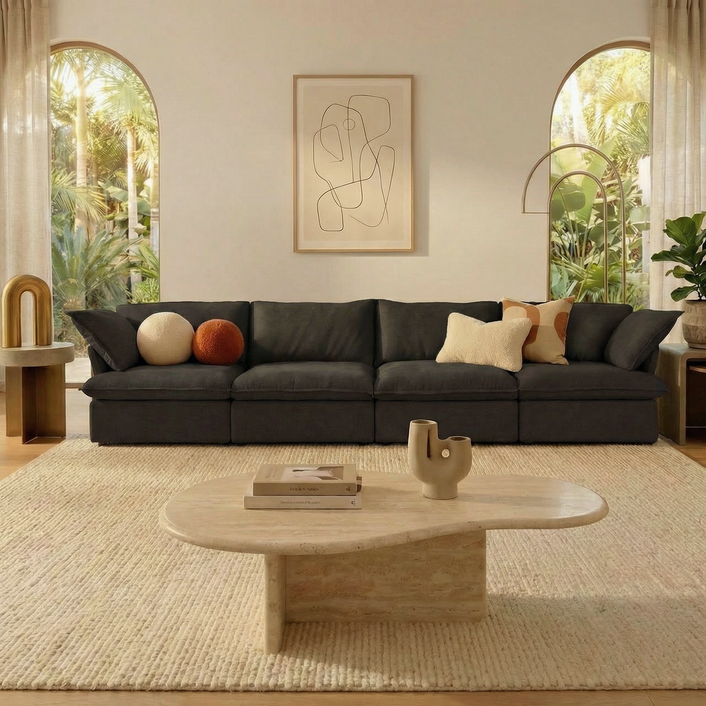 CloudComfort™ Modular Washable Luxe Sofa - 4 Seater