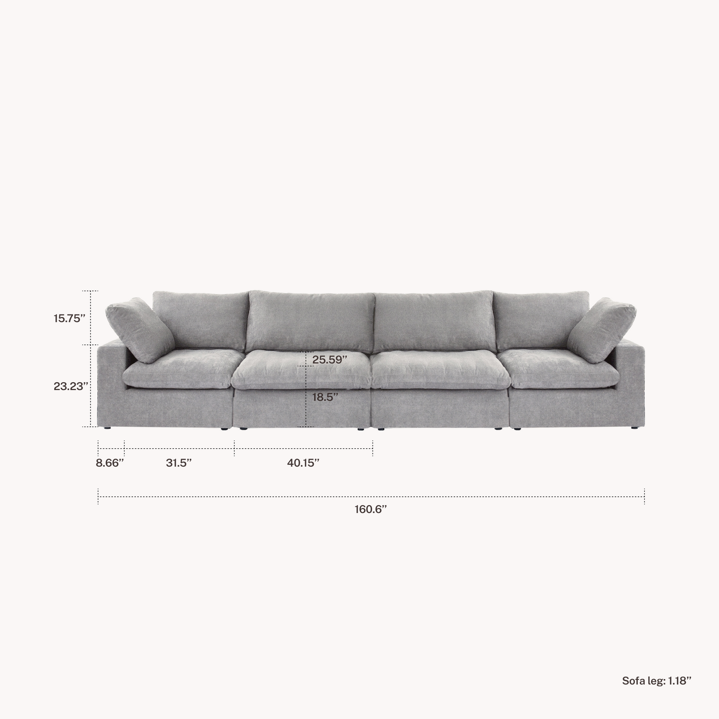 CloudComfort™ Modular Washable Classic Sofa - Slipcovers Only