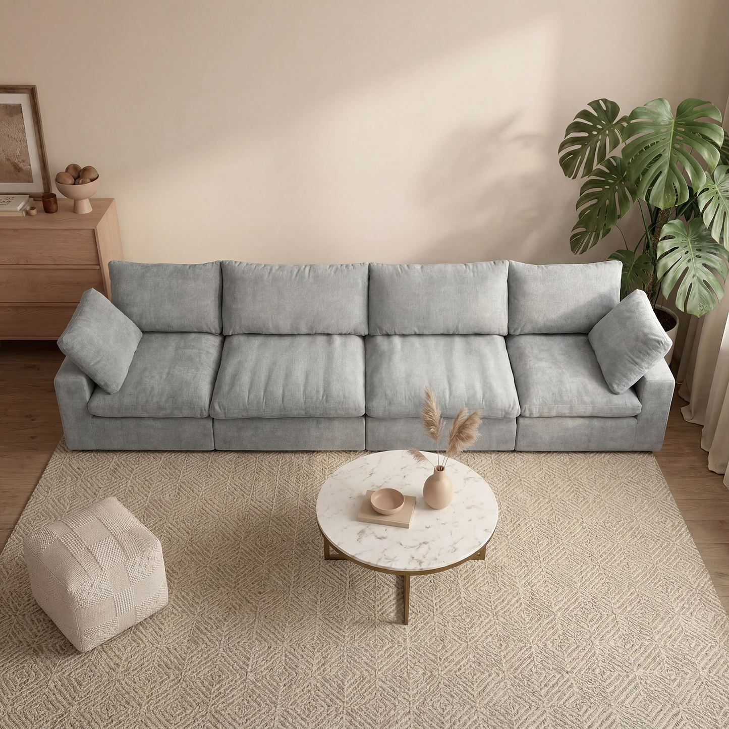 CloudComfort™ Modular Washable Classic Sofa - 4 Seater