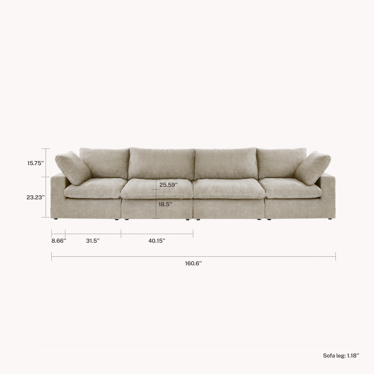 CloudComfort™ Modular Washable Classic Sofa - Slipcovers Only