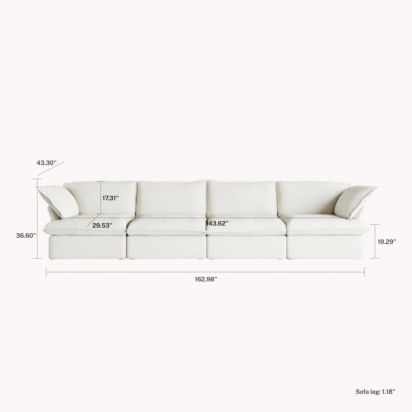 CloudComfort™ Modular Washable Luxe Sofa - Slipcovers Only