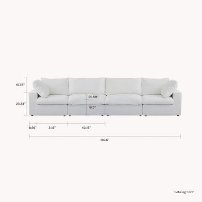 CloudComfort™ Modular Washable Classic Sofa - Slipcovers Only