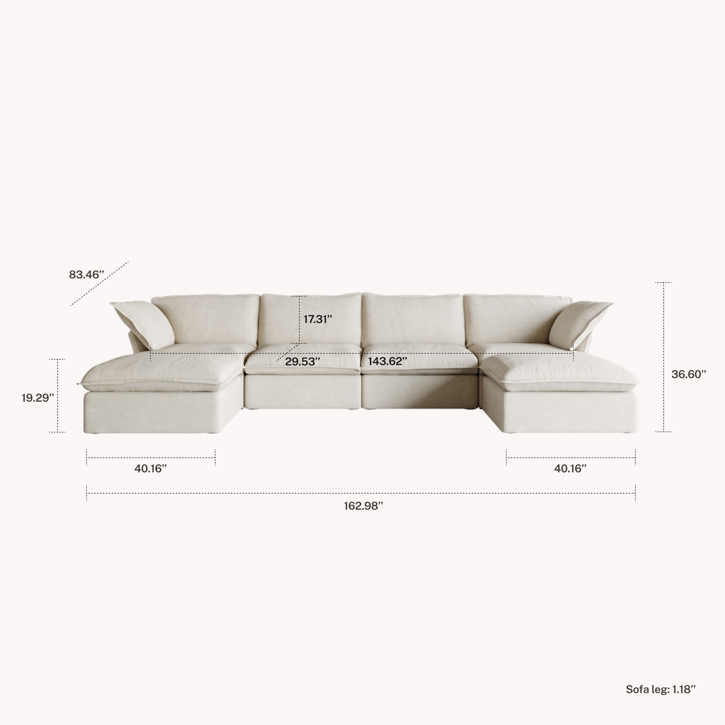 CloudComfort™ Modular Washable Luxe Sofa - Slipcovers Only
