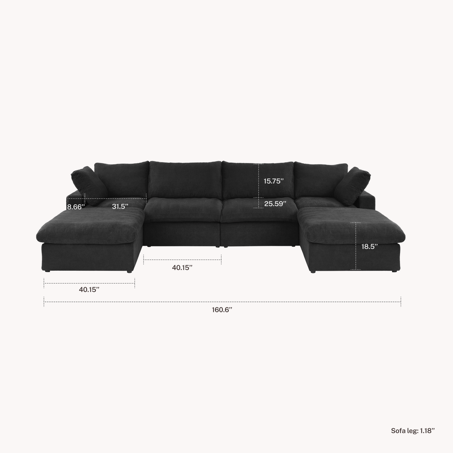 CloudComfort™ Modular Washable Classic Sofa - Slipcovers Only