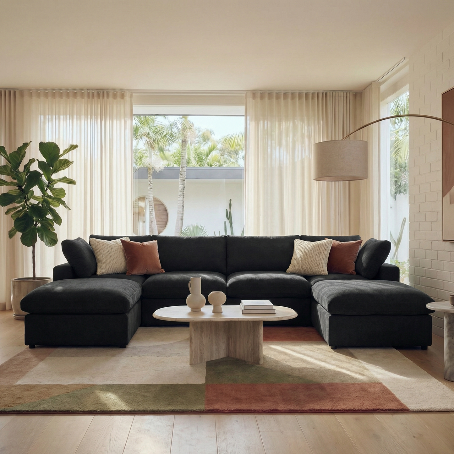 CloudComfort™ Modular Washable Classic Sofa - 4 Seater U-Sectional