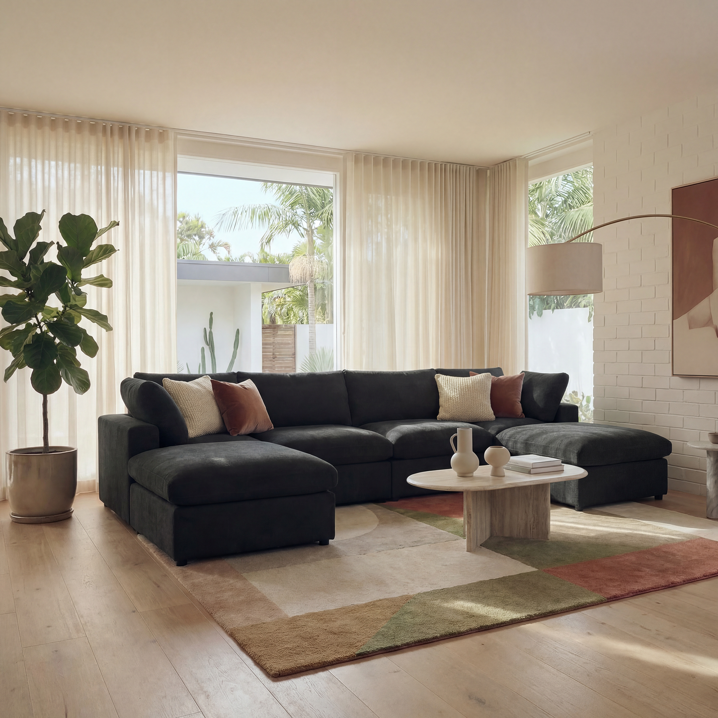 CloudComfort™ Modular Washable Classic Sofa - 4 Seater U-Sectional