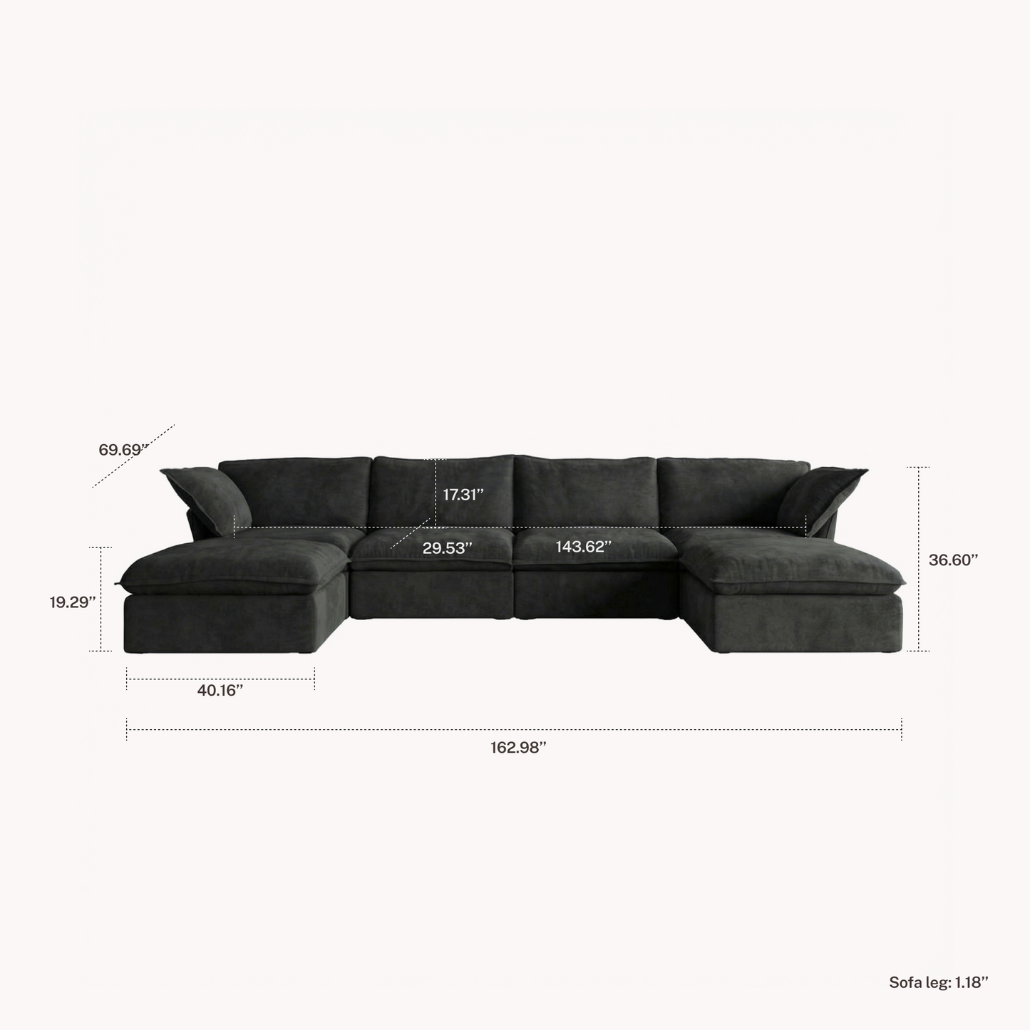 CloudComfort™ Modular Washable Luxe Sofa - Slipcovers Only