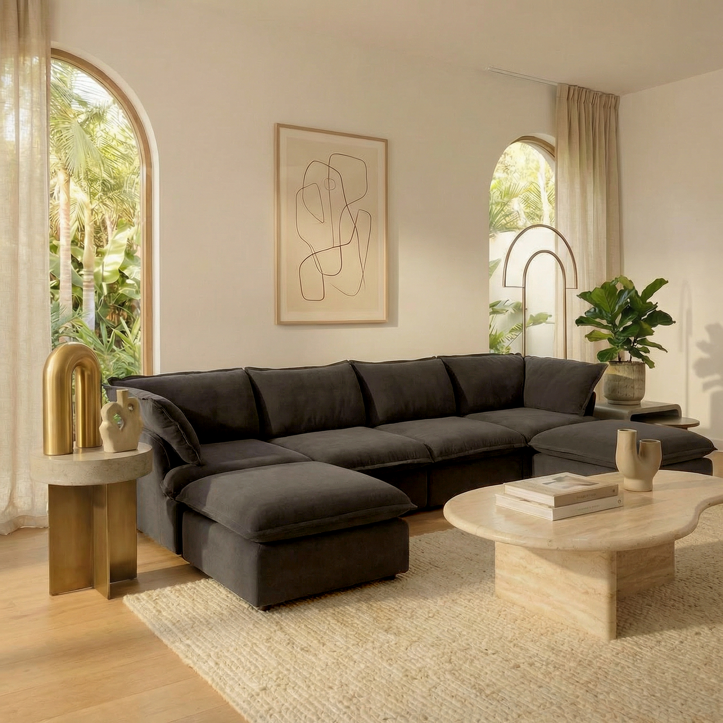CloudComfort™ Modular Washable Luxe Sofa - 4 Seater U-Sectional
