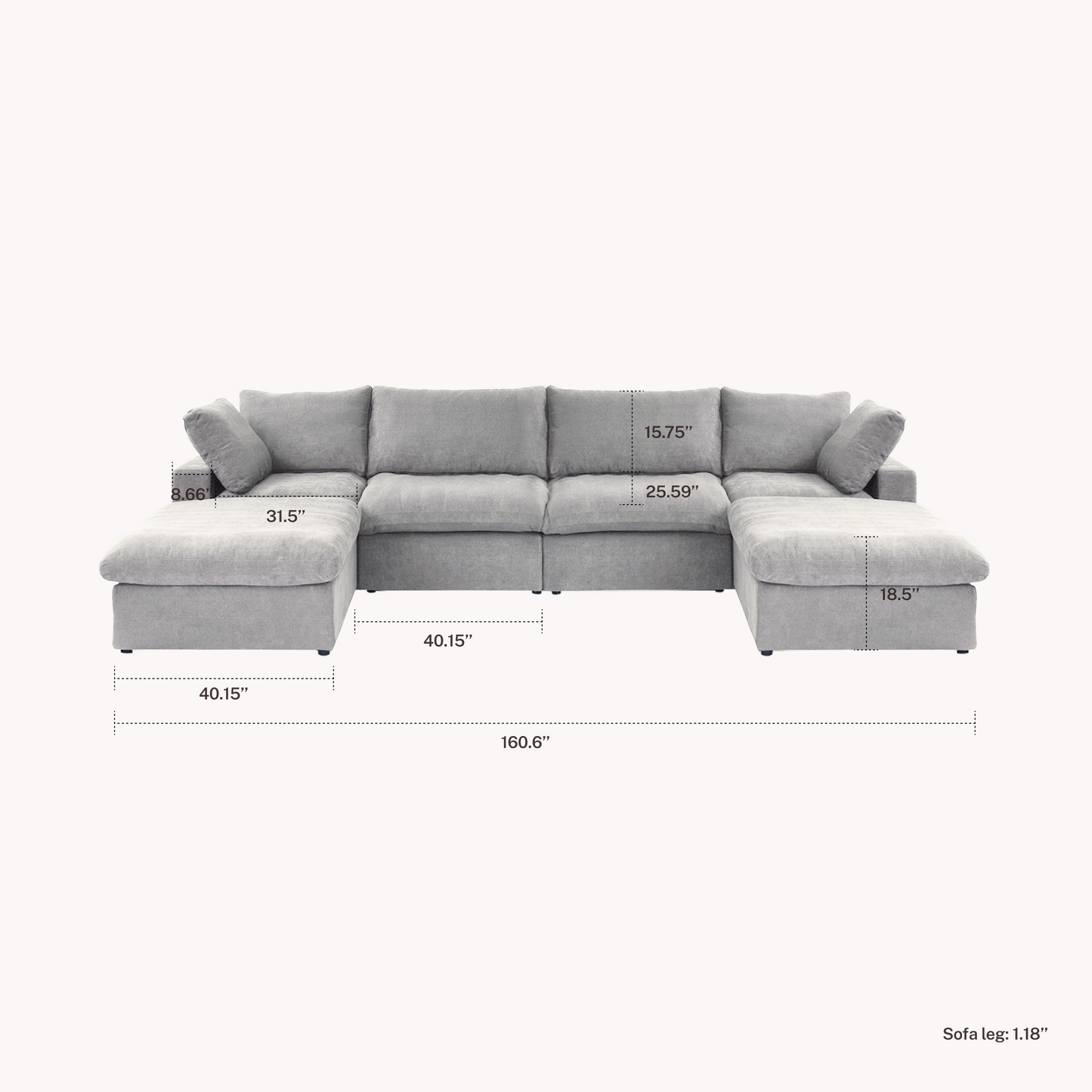 CloudComfort™ Modular Washable Classic Sofa - Slipcovers Only