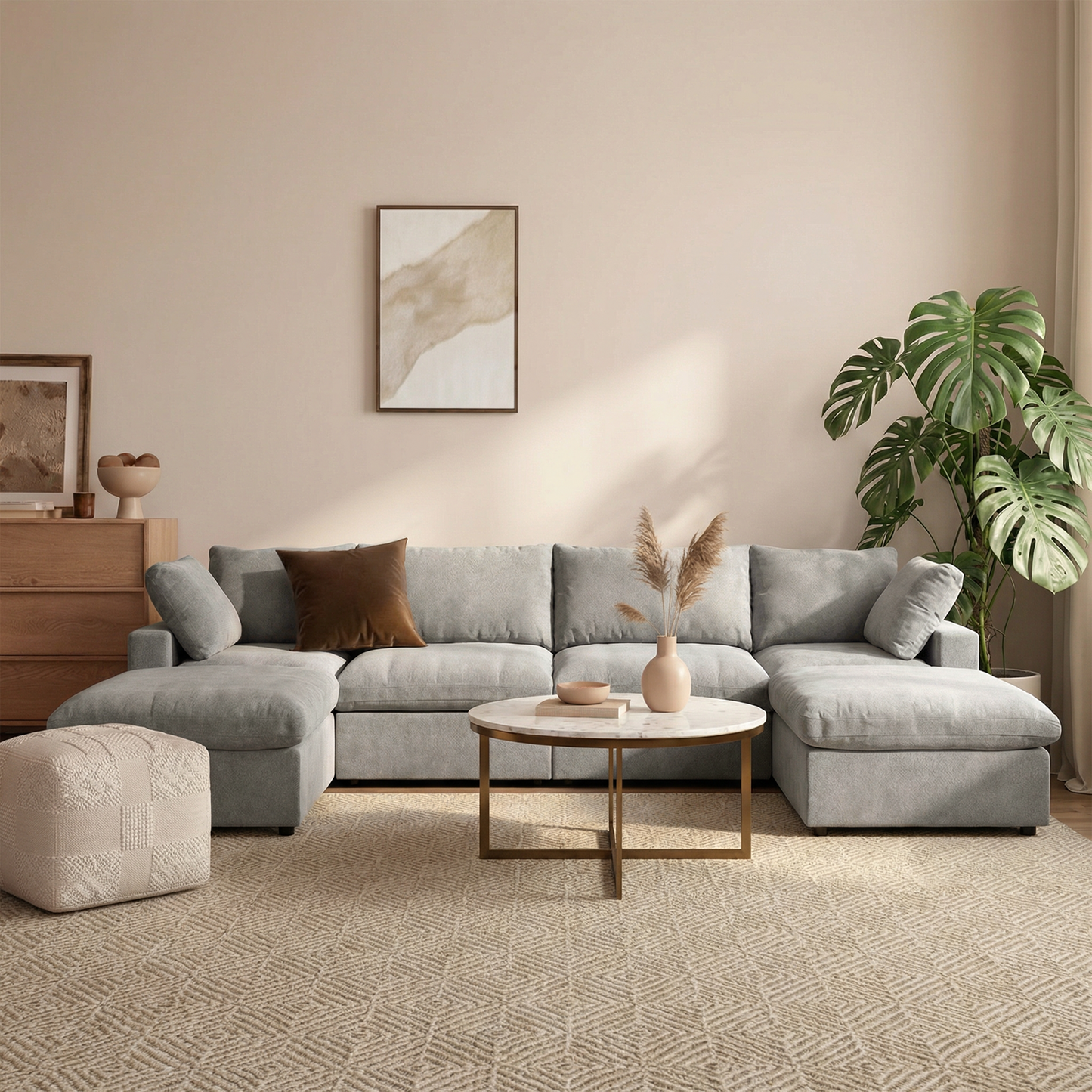 CloudComfort™ Modular Washable Classic Sofa - 4 Seater U-Sectional