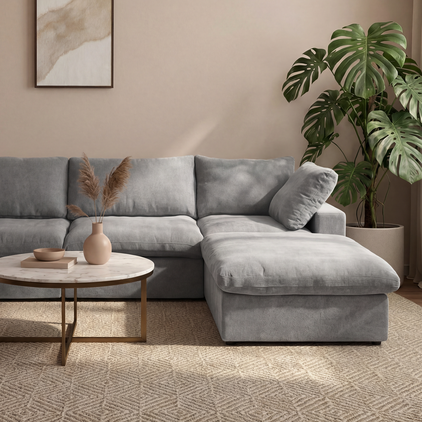 CloudComfort™ Modular Washable Classic Sofa - 4 Seater U-Sectional