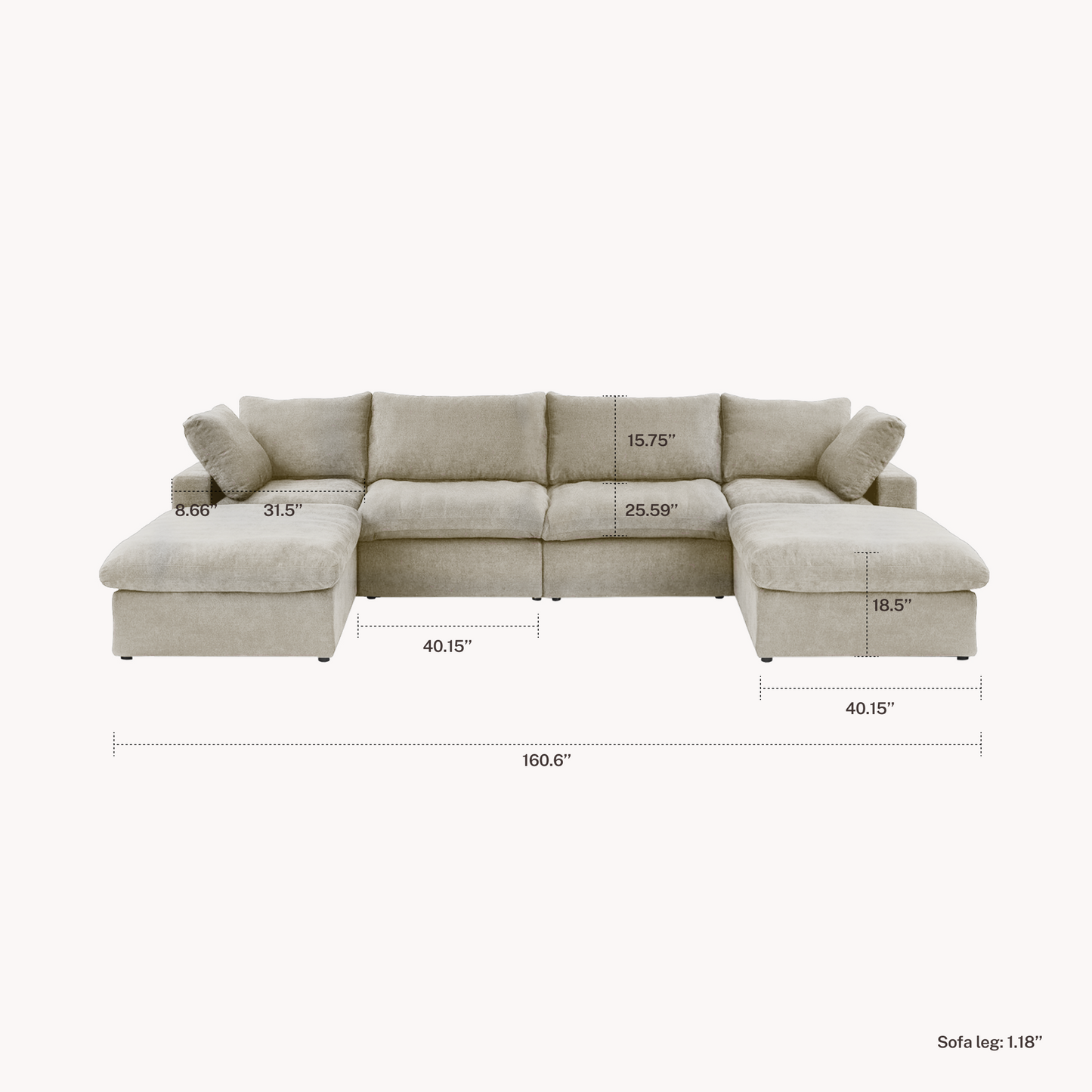 CloudComfort™ Modular Washable Classic Sofa - Slipcovers Only
