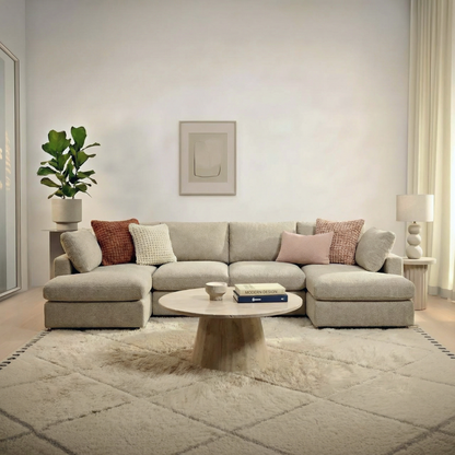 CloudComfort™ Modular Washable Classic Sofa - 4 Seater U-Sectional