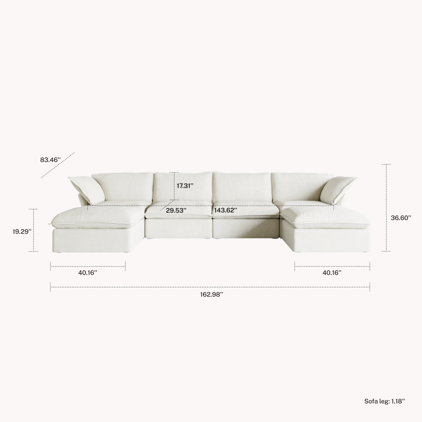 CloudComfort™ Modular Washable Luxe Sofa - Slipcovers Only