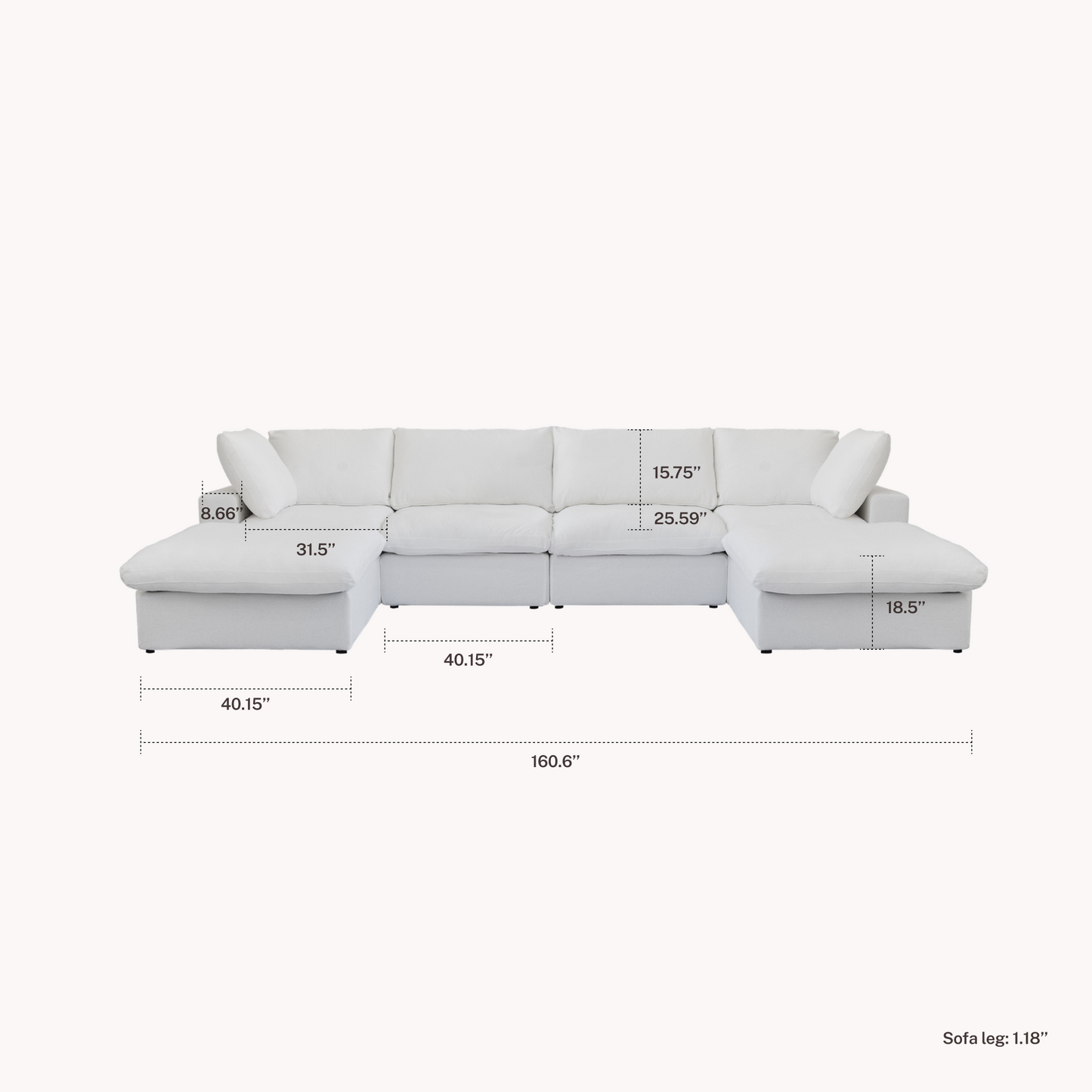 CloudComfort™ Modular Washable Classic Sofa - Slipcovers Only