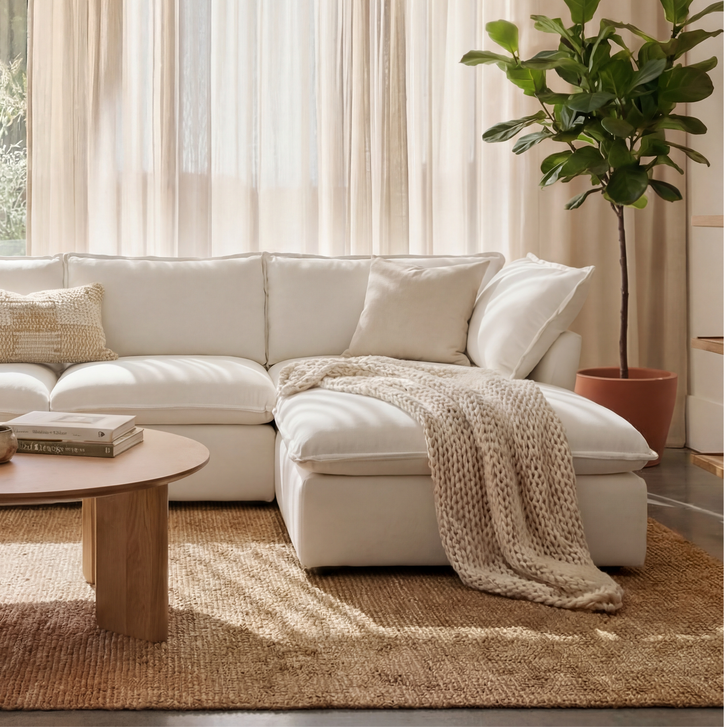 CloudComfort™ Modular Washable Luxe Sofa - 4 Seater U-Sectional