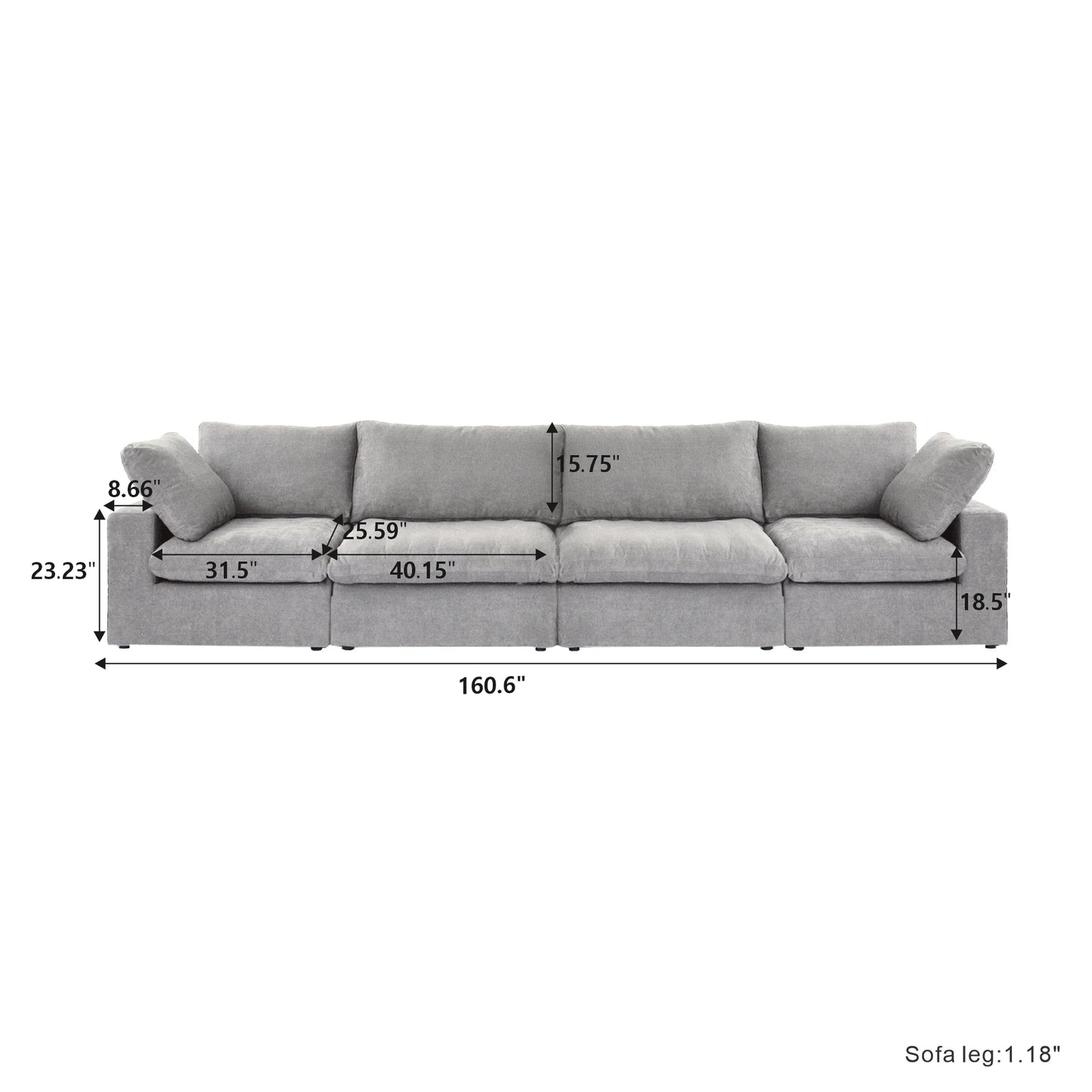 CloudComfort™ Modular Washable Classic Sofa