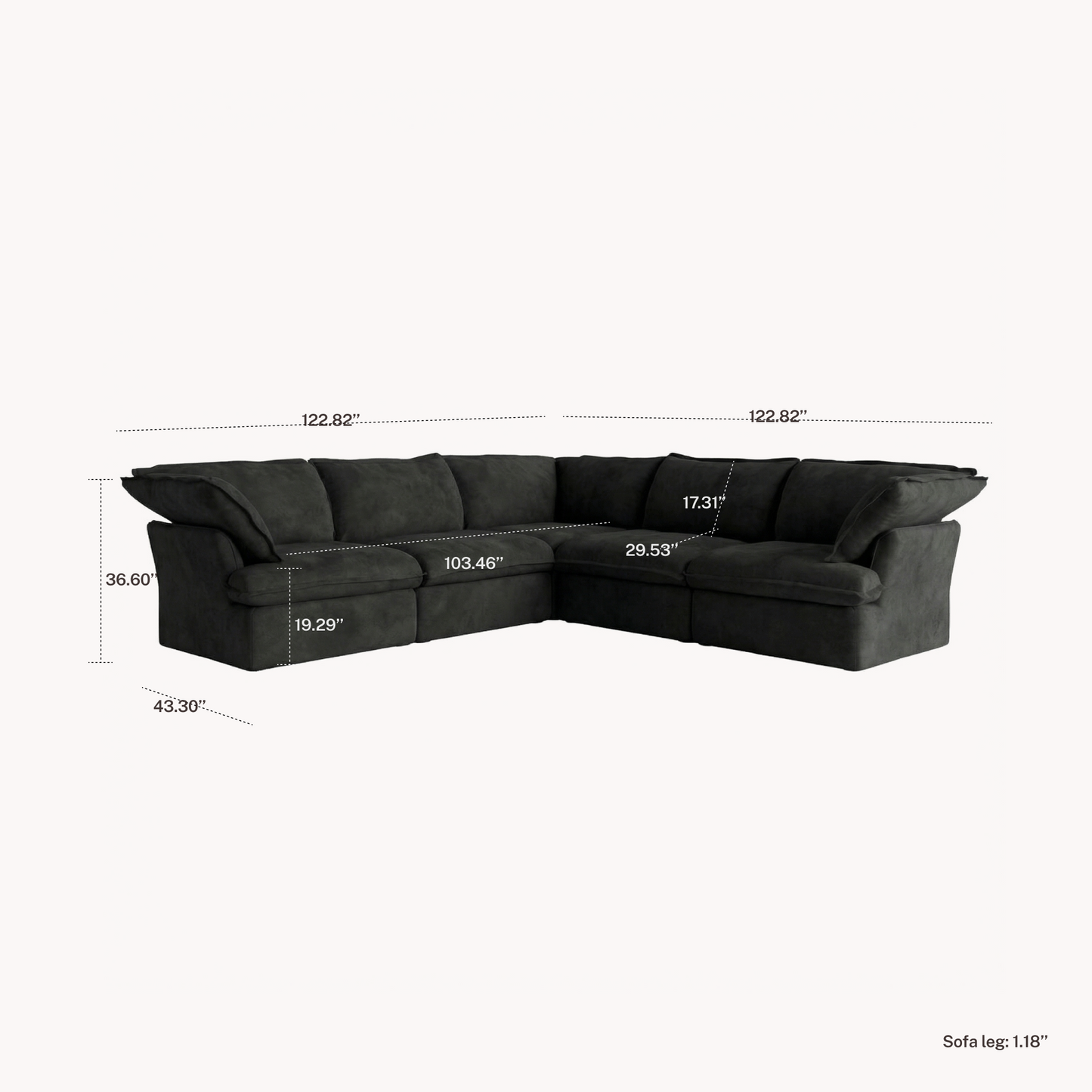 CloudComfort™ Modular Washable Luxe Sofa - Slipcovers Only