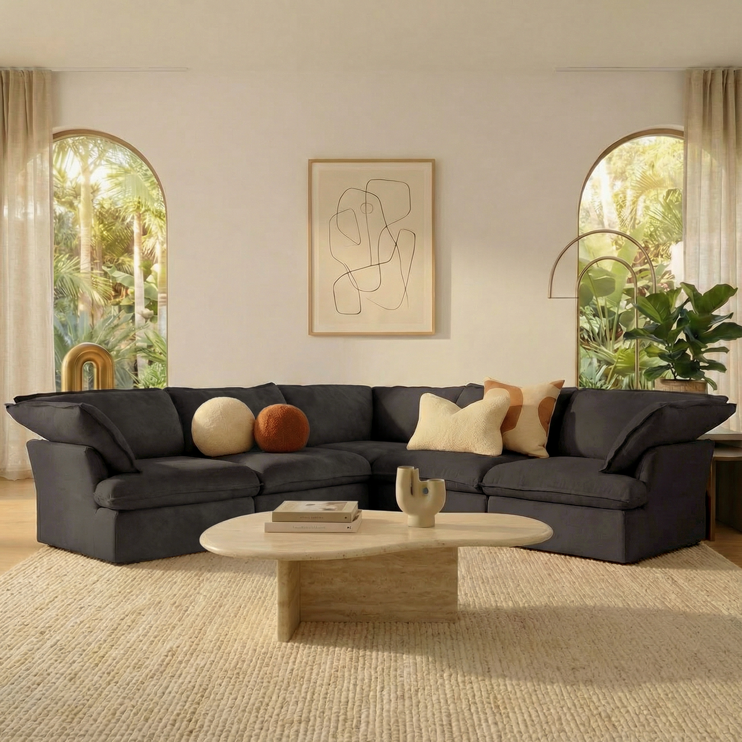 CloudComfort™ Modular Washable Luxe Sofa - 5 Seater Corner Sectional