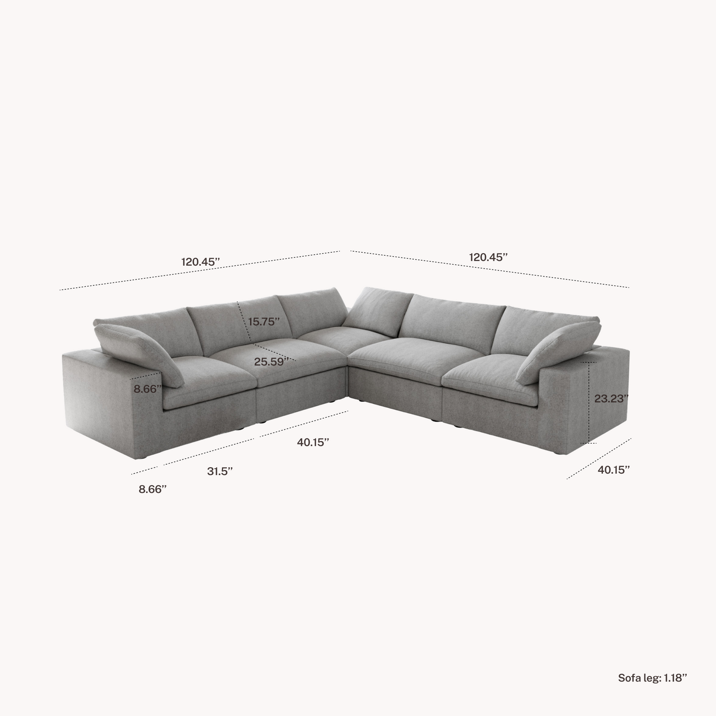 CloudComfort™ Modular Washable Classic Sofa - Slipcovers Only