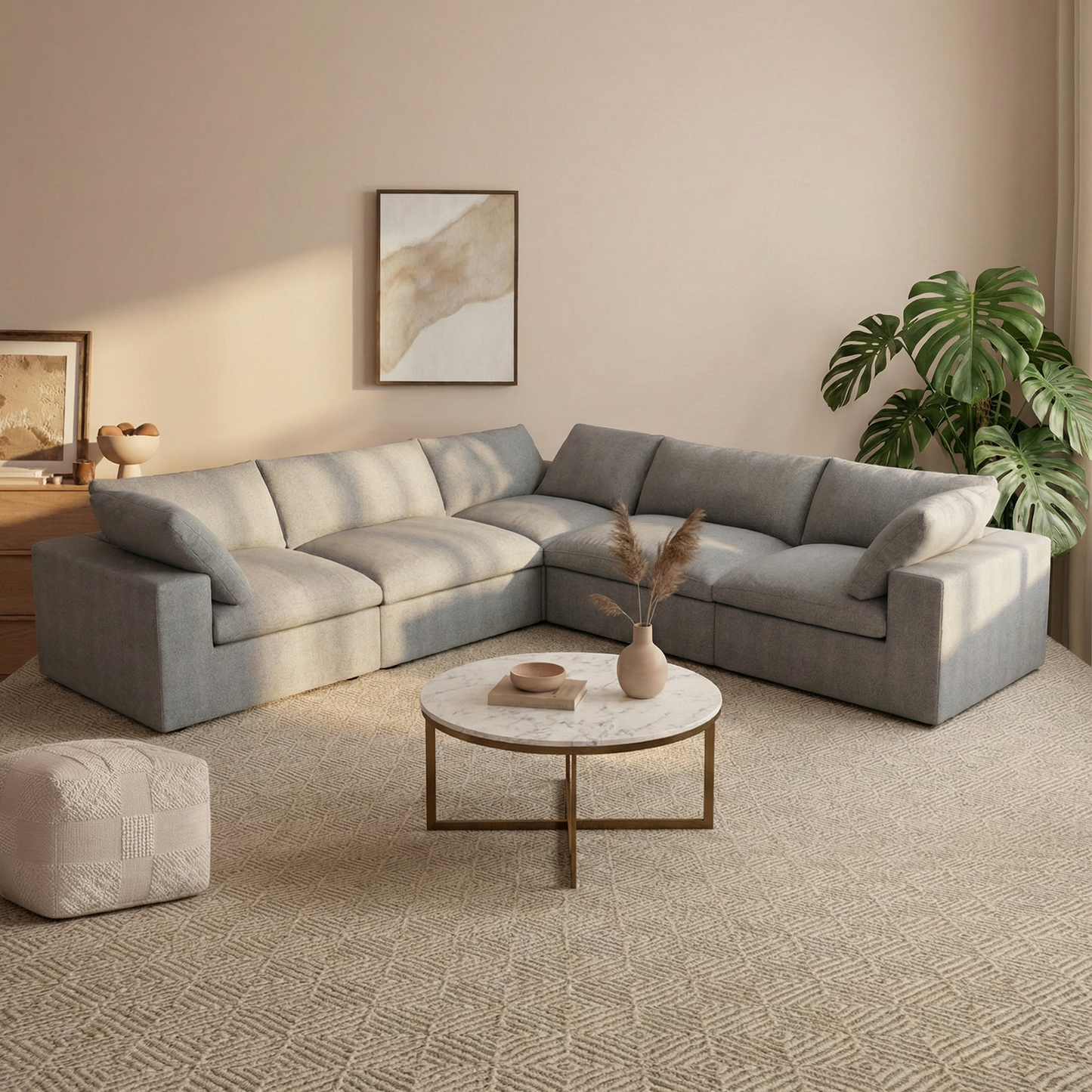 CloudComfort™ Modular Washable Classic Sofa - 5 Seater Corner Sectional