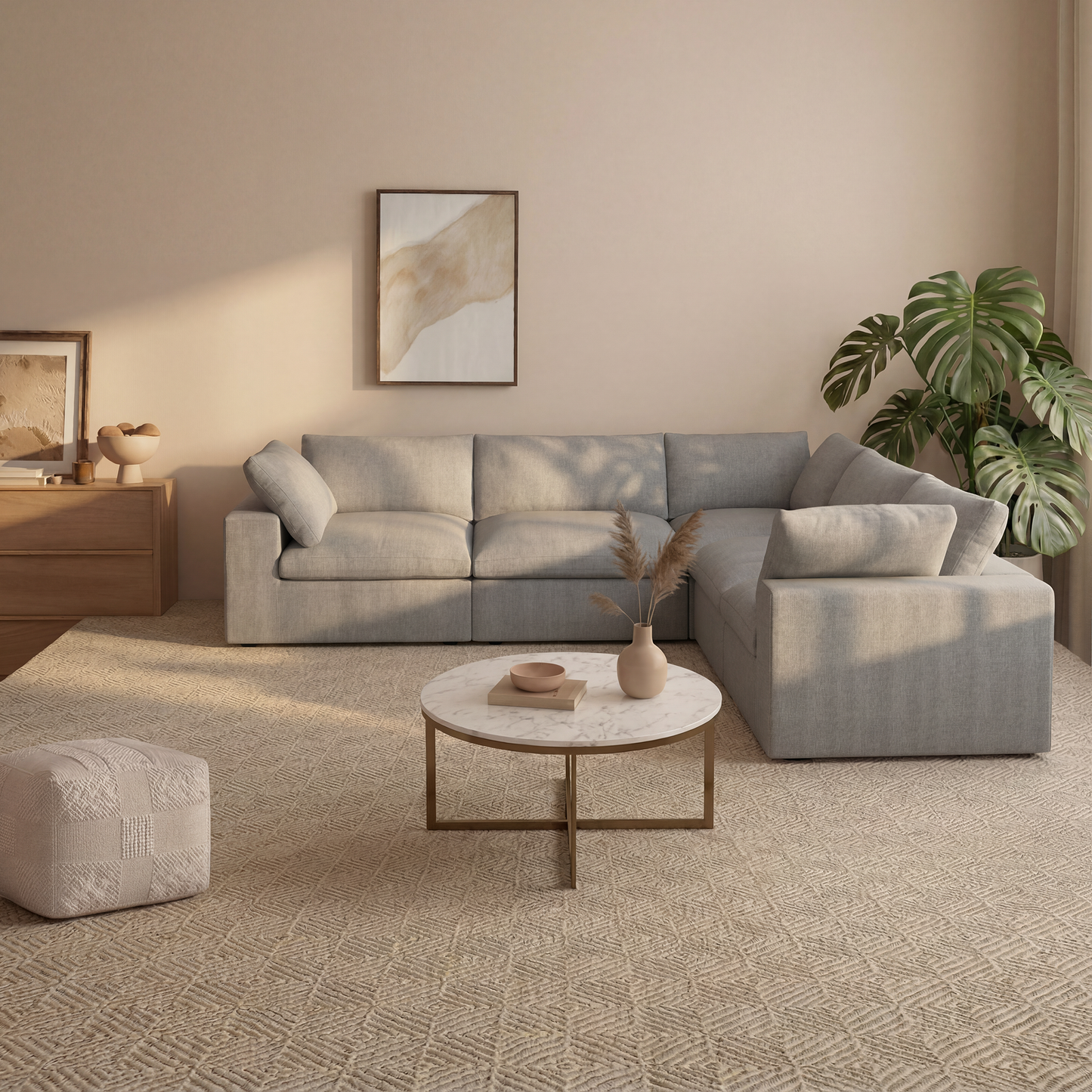 CloudComfort™ Modular Washable Classic Sofa - 5 Seater Corner Sectional