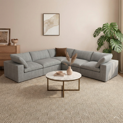 CloudComfort™ Modular Washable Classic Sofa - 5 Seater Corner Sectional